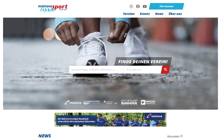 Screenshot of mainova-sport.de