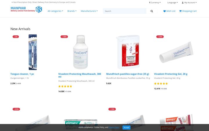 Screenshot of mainphar.com