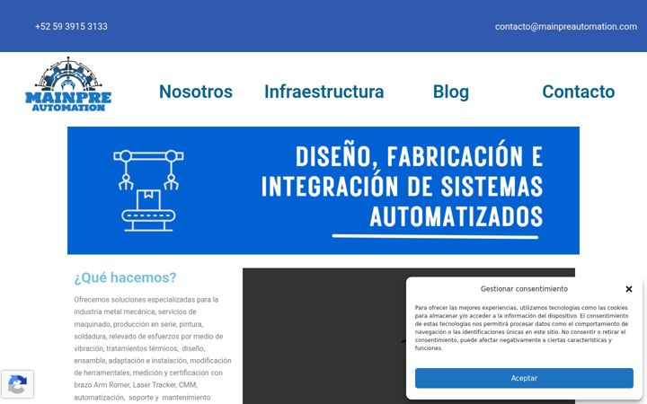 Screenshot of mainpreautomation.com