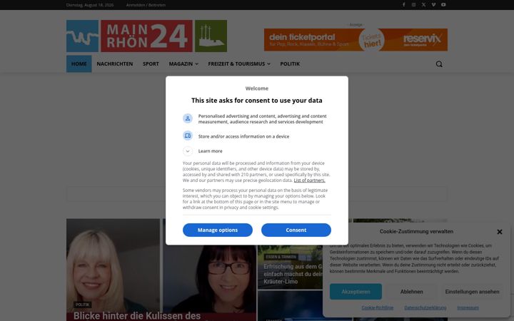 Screenshot of mainrhoen24.de