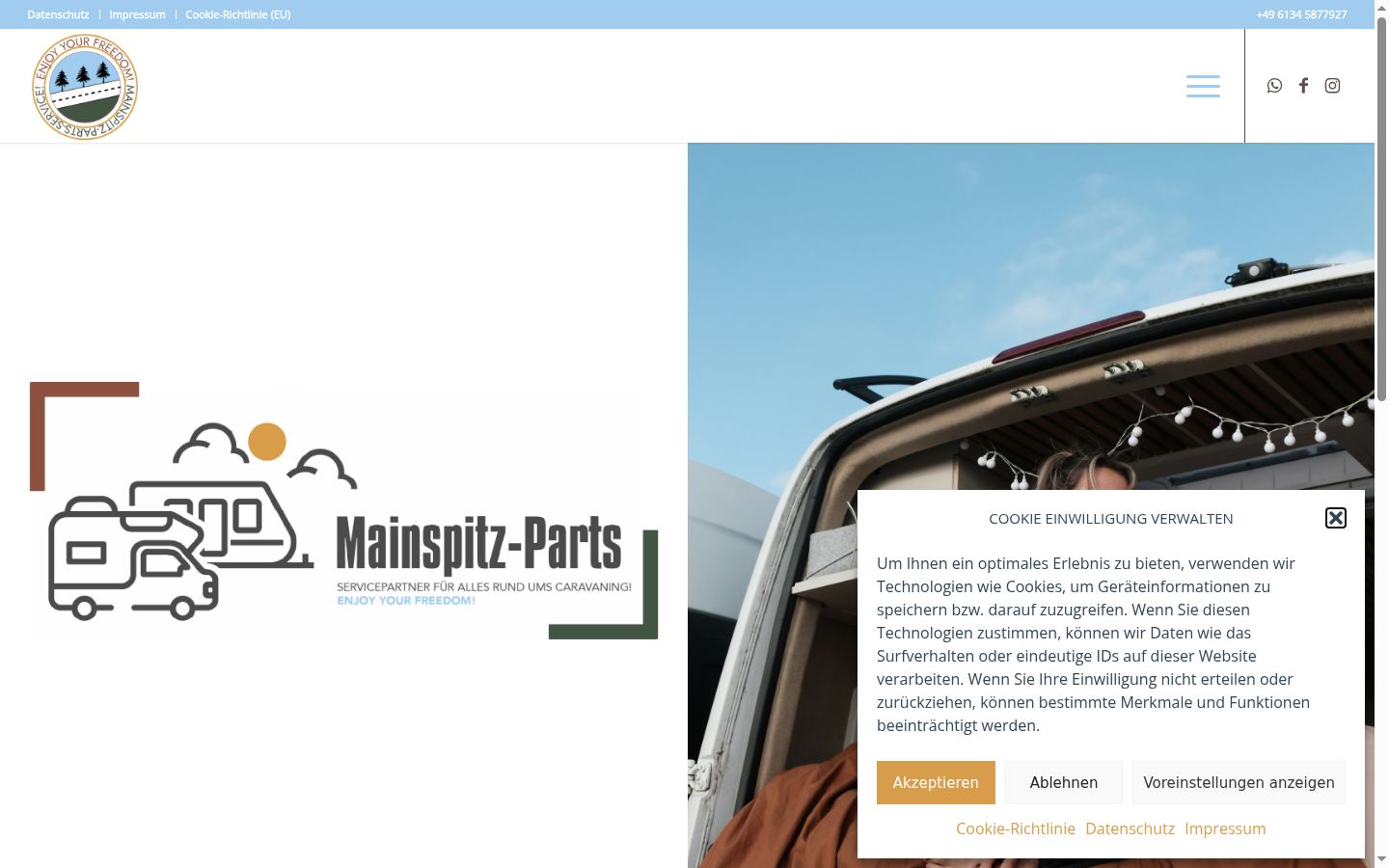 Screenshot of the consent banner shown before any interaction