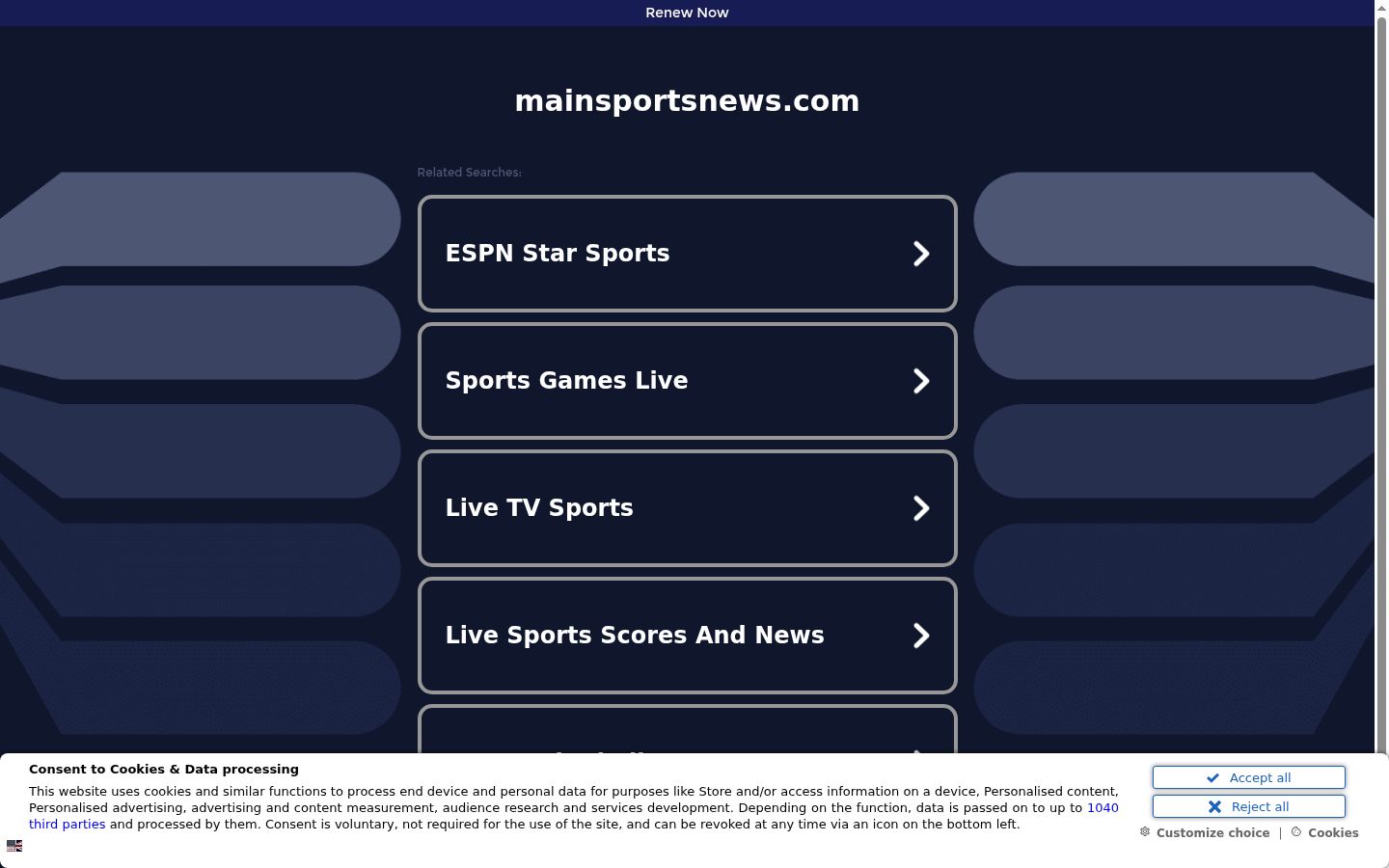 Screenshot del banner di consenso mostrato prima di qualsiasi interazione