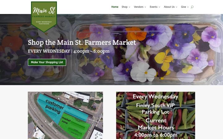 Screenshot of mainstfarmersmarket.com