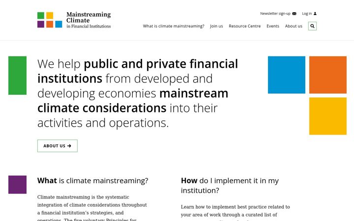 Screenshot of mainstreamingclimate.org