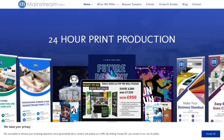 Screenshot of mainstreamprint.co.uk