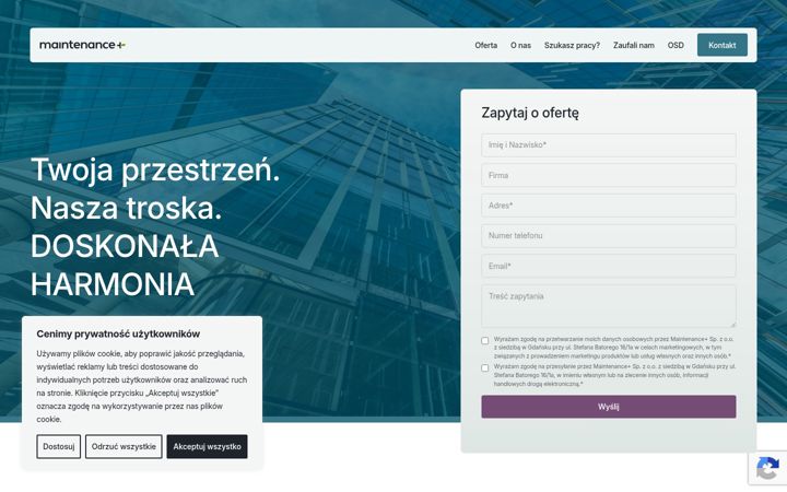 Screenshot of maintenanceplus.pl