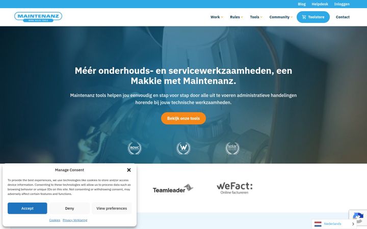 Screenshot of maintenanz.be
