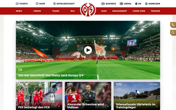 Screenshot of mainz05.de