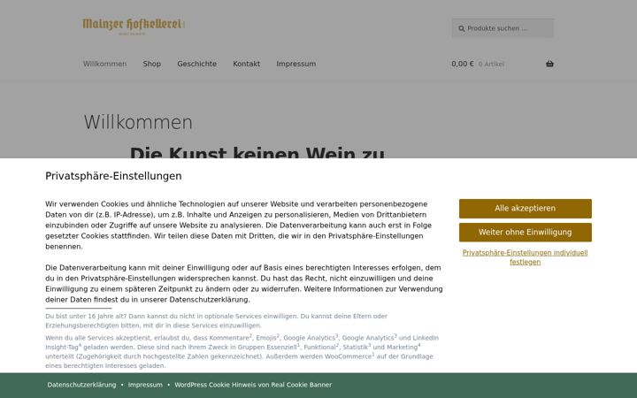 Screenshot of mainzer-hofkellerei.de