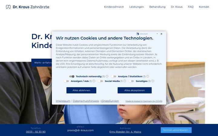 Screenshot of mainzer-kinderzahnarzt.de