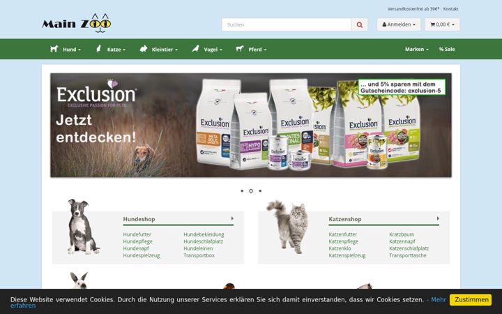 Screenshot of mainzoo.de