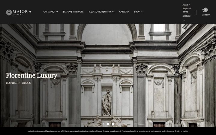 Screenshot of maiorainteriors.com