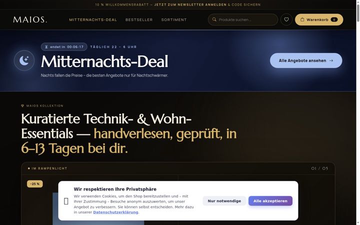 Screenshot of maiosshop.com