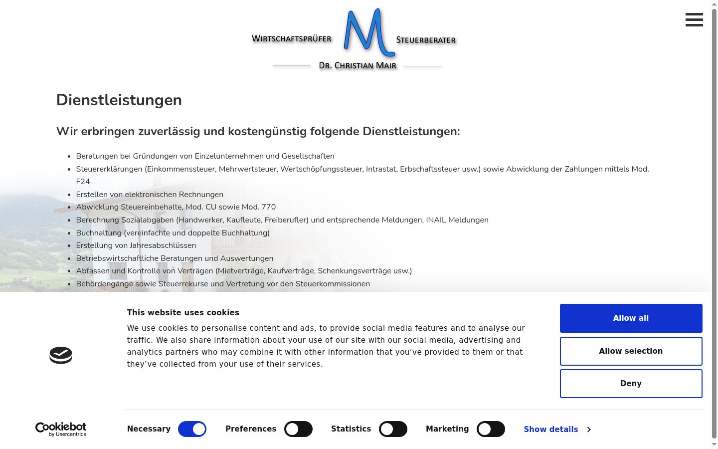 Screenshot tal-banner tal-kunsens muri qabel kwalunkwe interazzjoni