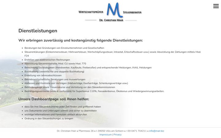 Screenshot of mair.biz