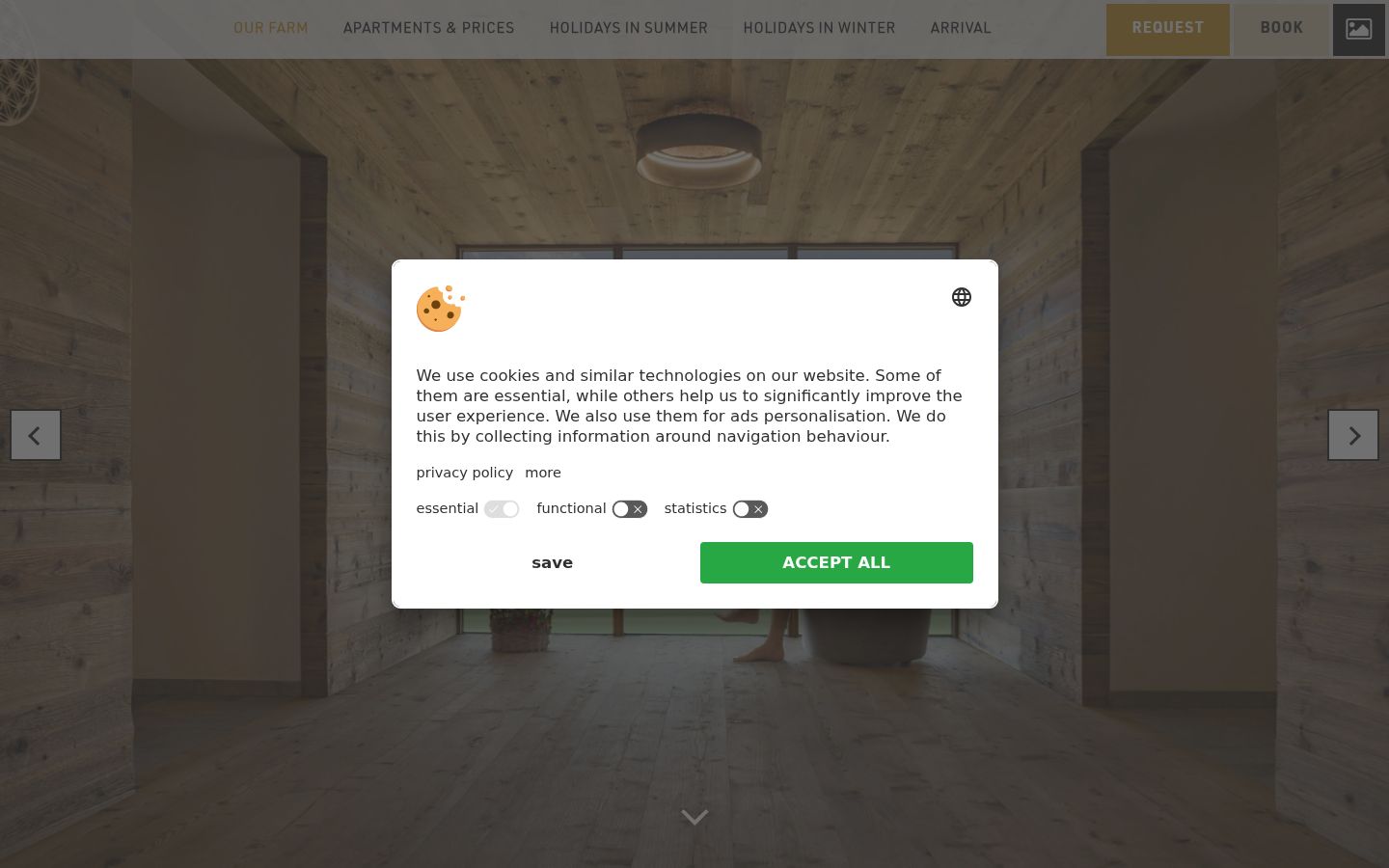 Screenshot of the consent banner shown before any interaction