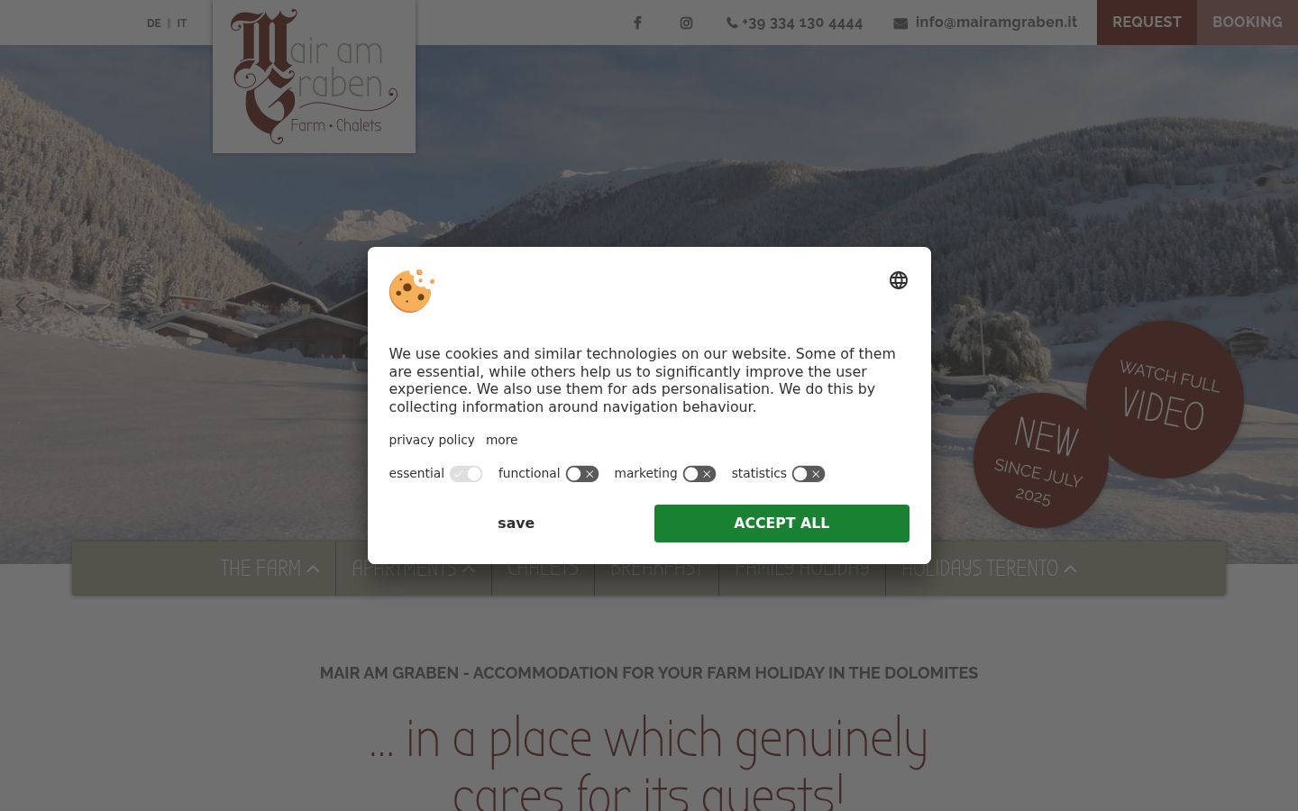Screenshot of the consent banner shown before any interaction