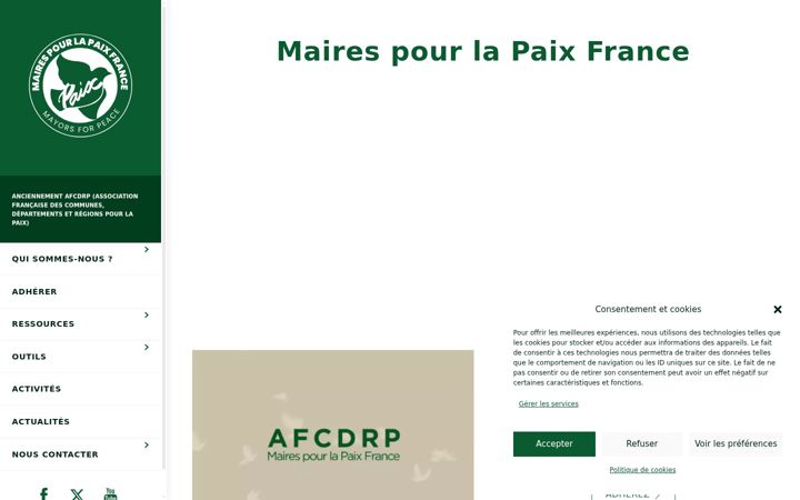 Screenshot of mairespourlapaix.org