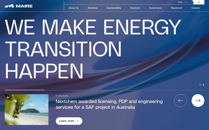 Screenshot of mairetecnimont.com