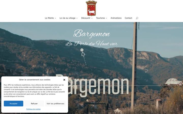 Screenshot of mairie-bargemon.fr