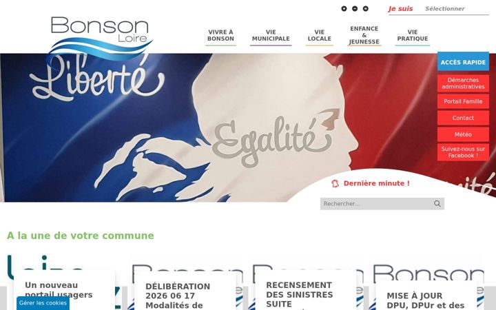 Screenshot of mairie-bonson.fr