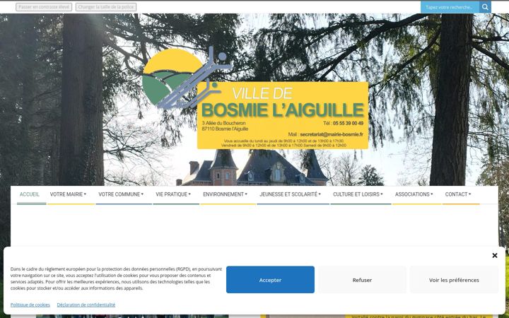 Screenshot of mairie-bosmie.fr