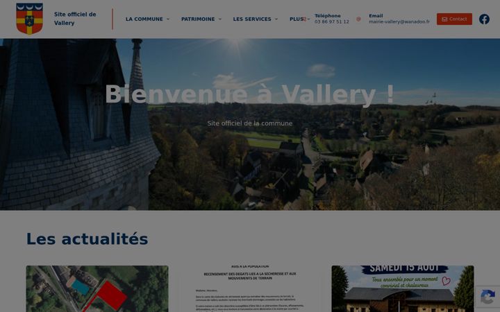 Screenshot of mairie-de-vallery.fr