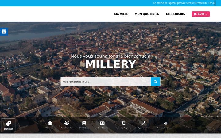 Screenshot of mairie-millery.fr