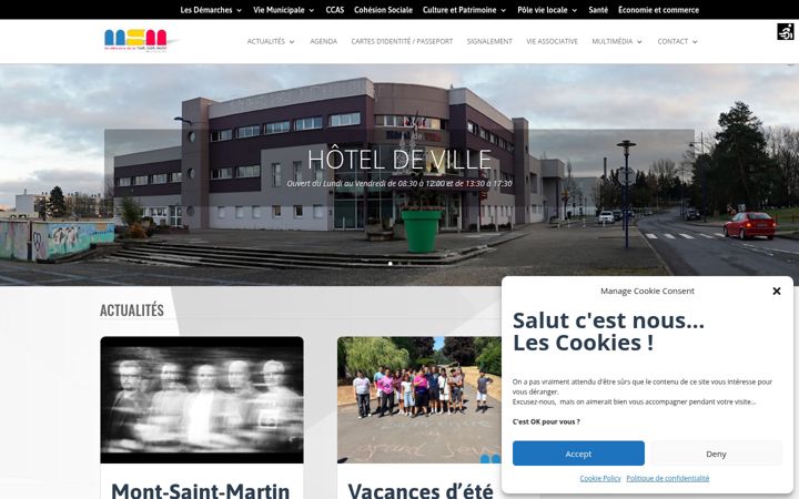 Screenshot of mairie-montsaintmartin.fr