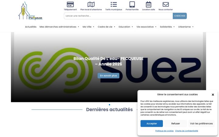 Screenshot of mairie-pecqueuse.fr