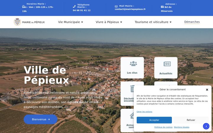 Screenshot of mairie-pepieux.fr