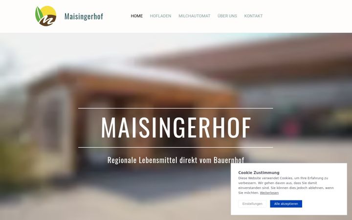 Screenshot of maisingerhof.de