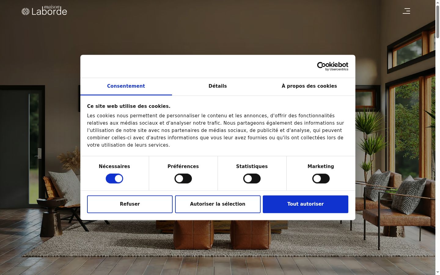 Snímek obrazovky baneru souhlasu zobrazeného před jakoukoli interakcí