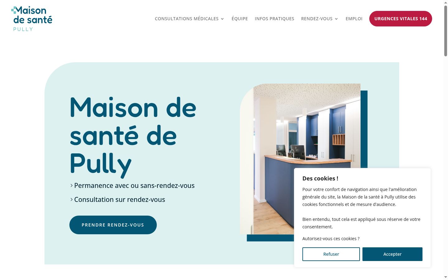 Screenshot of the consent banner shown before any interaction