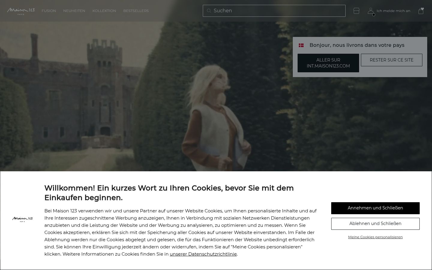 Zrzut ekranu banera zgody wyświetlanego przed jakąkolwiek interakcją