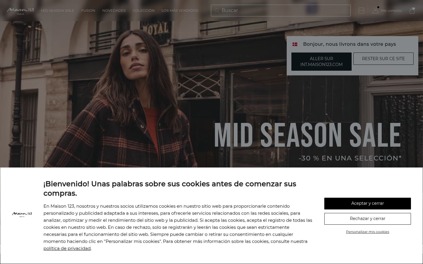 Screenshot del banner di consenso mostrato prima di qualsiasi interazione