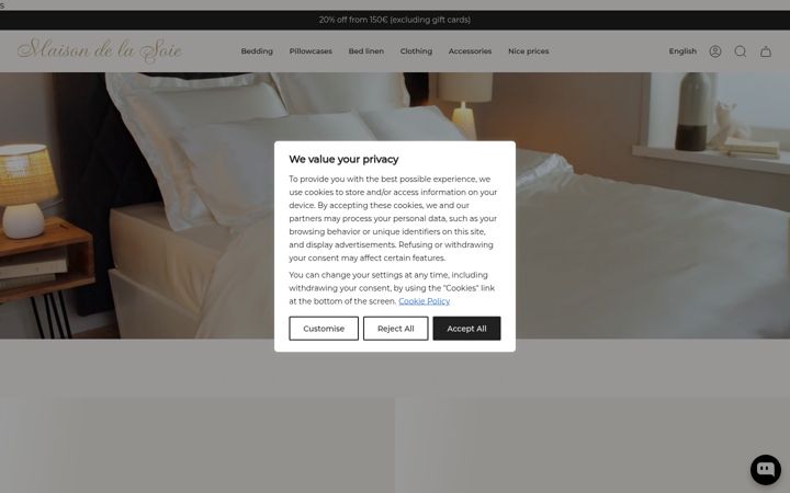 Screenshot of maisondelasoie.com
