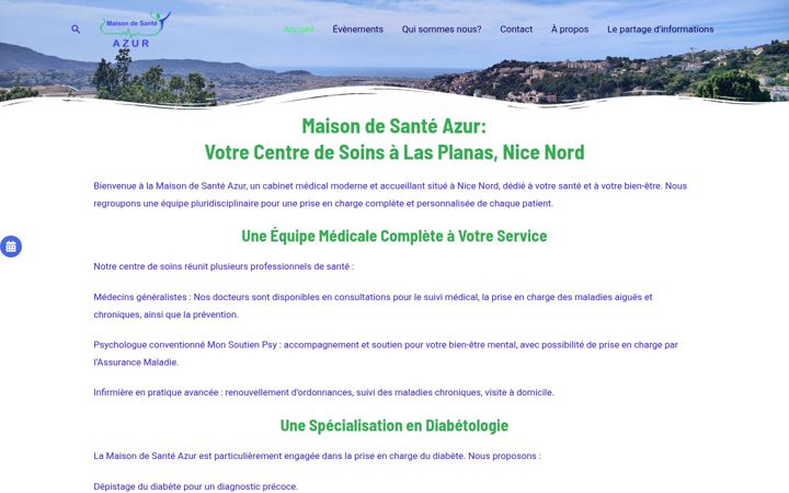 Screenshot of maisondesanteazur.fr