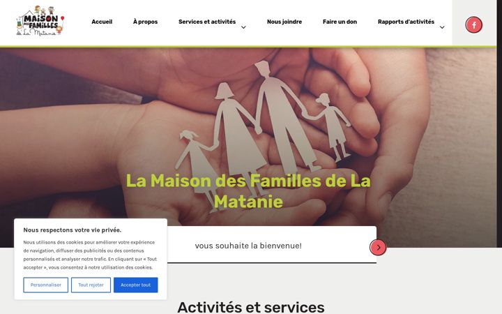 Screenshot of maisondesfamillesmatanie.org
