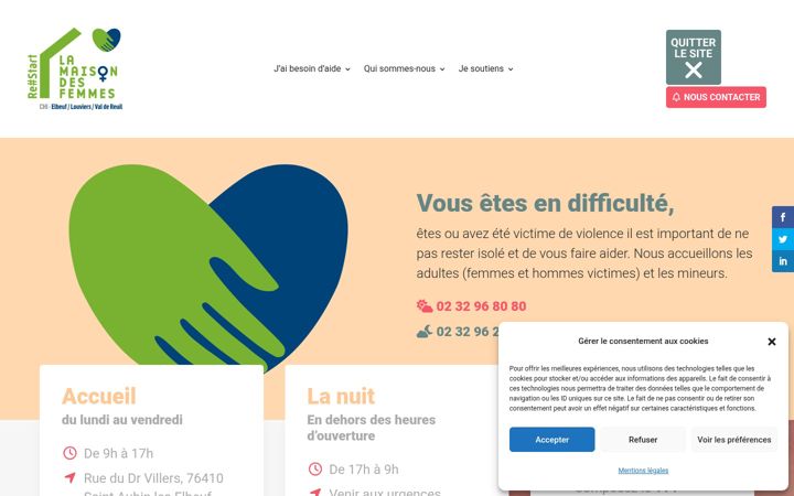Screenshot of maisondesfemmes-chielvr.fr
