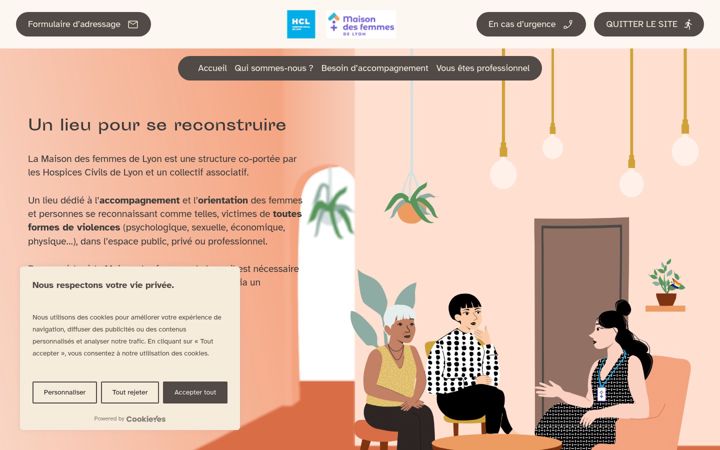 Screenshot of maisondesfemmesdelyon.fr