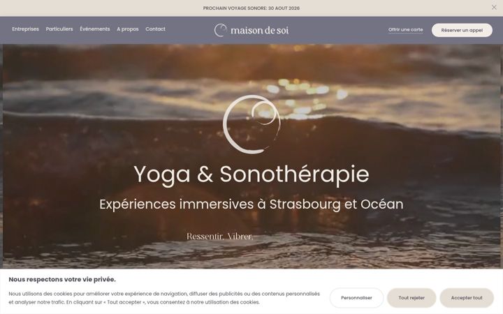 Screenshot of maisondesoiyoga.com