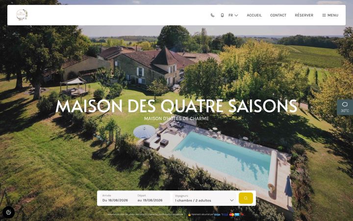 Screenshot of maisondesquatresaisons.com