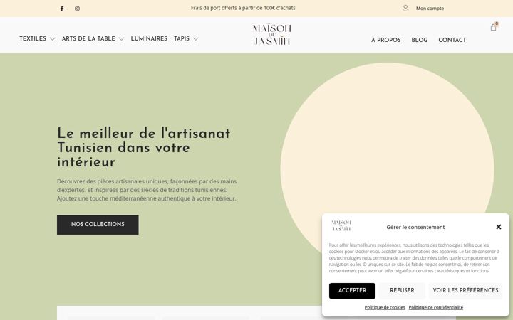 Screenshot of maisondujasmin.com