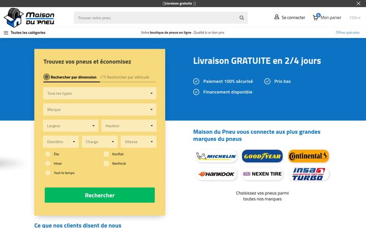 Képernyőkép: maisondupneu.fr