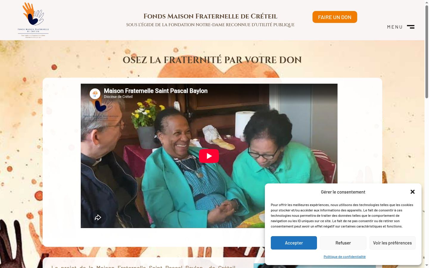 Screenshot del banner di consenso mostrato prima di qualsiasi interazione