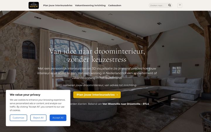 Screenshot of maisonmanon.nl