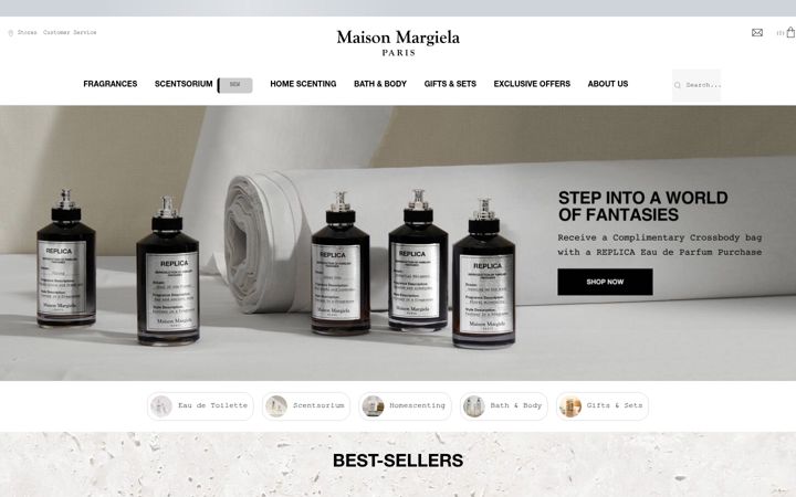 Screenshot of maisonmargiela-fragrances.us