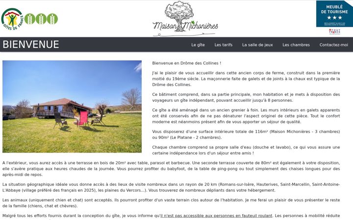 Screenshot of maisonmichonieres.fr