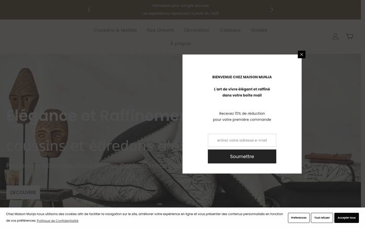Screenshot of maisonmunja.com